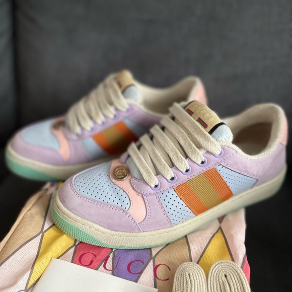 Gucci Pastel Sneakers - Lavender, Pink, Mint can fit US 36 - Picture 3 of 7
